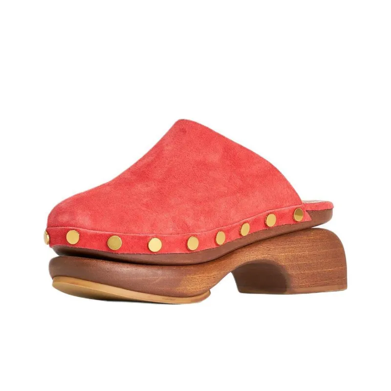Staud Closed Toe Slippers 7.5cm Women's Red-4
