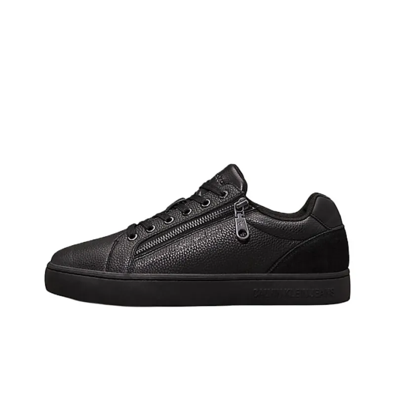 CKJ CALVIN KLEIN JEANS Low Top Skateboard Shoes Men's Pure Black-0