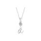 Plain Chain+Pendant+Crystal+Letter A