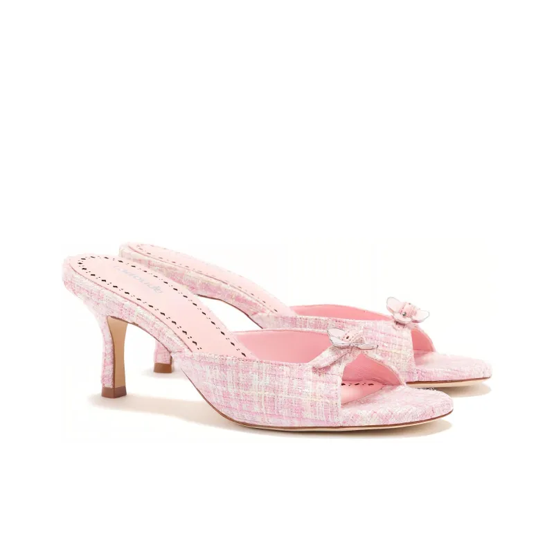 Larroude Slide Slippers 6cm Women's Pink-2