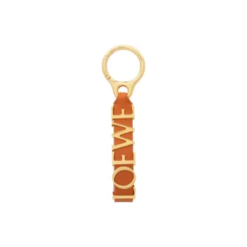 LOEWE Calfskin Brass Keychains Unisex Orange