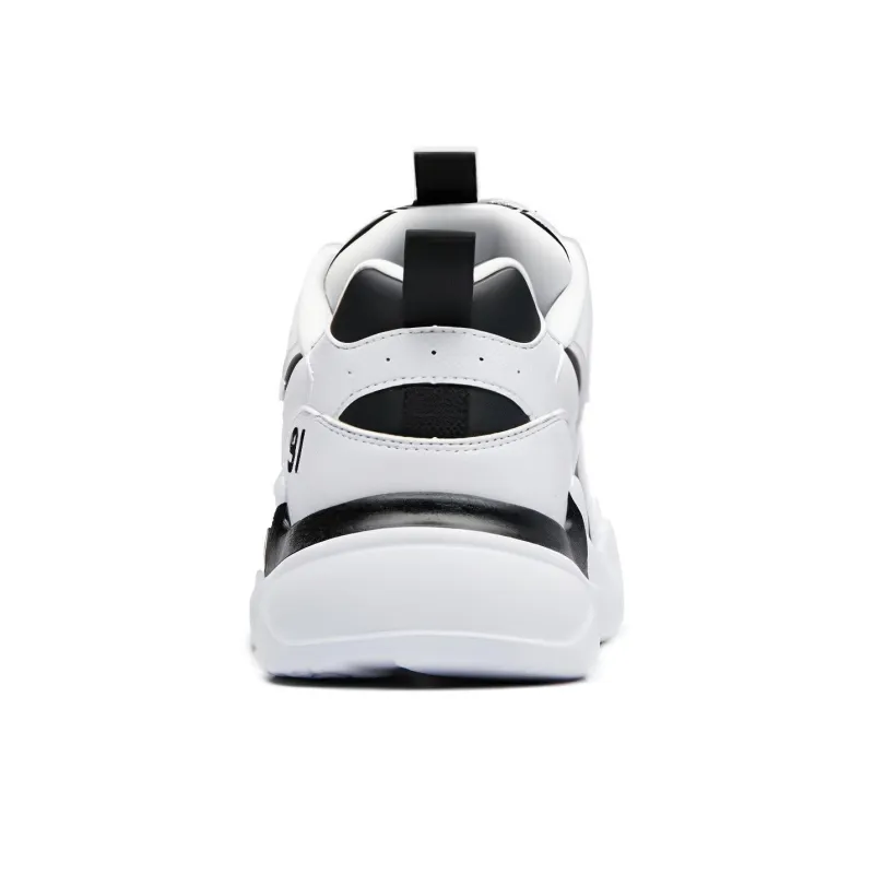 Anta Cushioned Slip Resistant Low Top Chunky Sneakers Men's White Black-2