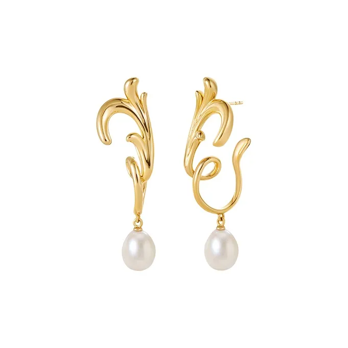 Amber Lollipop Lilith Garden Collection Pearl Earrings Women's-0