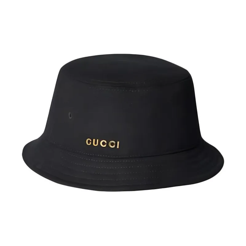 GUCCI Canvas Bucket Hats Unisex Black-0