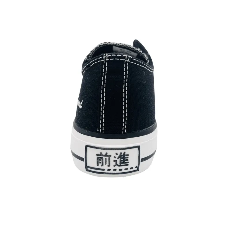 QIANJIN Low Top Canvas Shoes Unisex Black-4