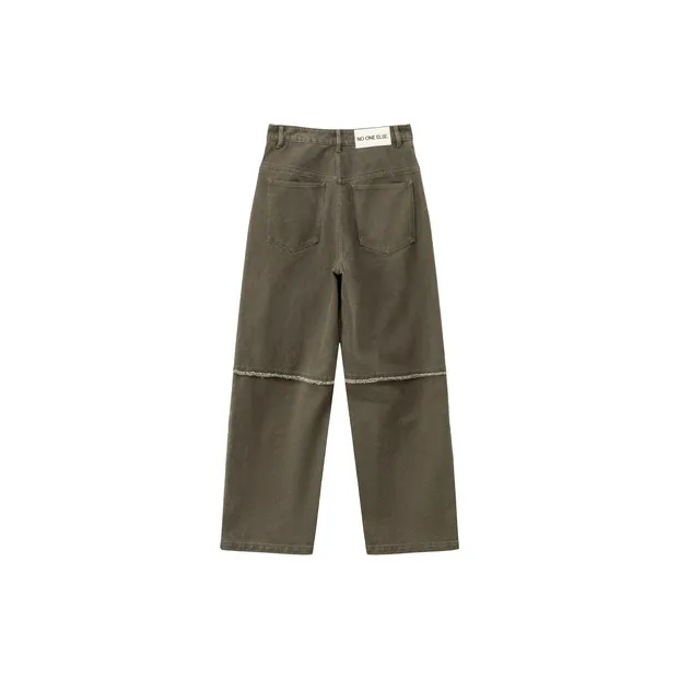 NO ONE ELSE Casual Pants Unisex Mustard Green-1
