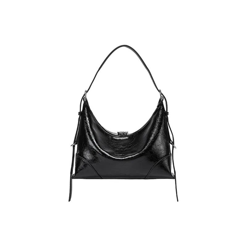 HXXXXS Cow Leather Handbag, Shoulder Bag Regular Women's Black/Wasteland Gray-2