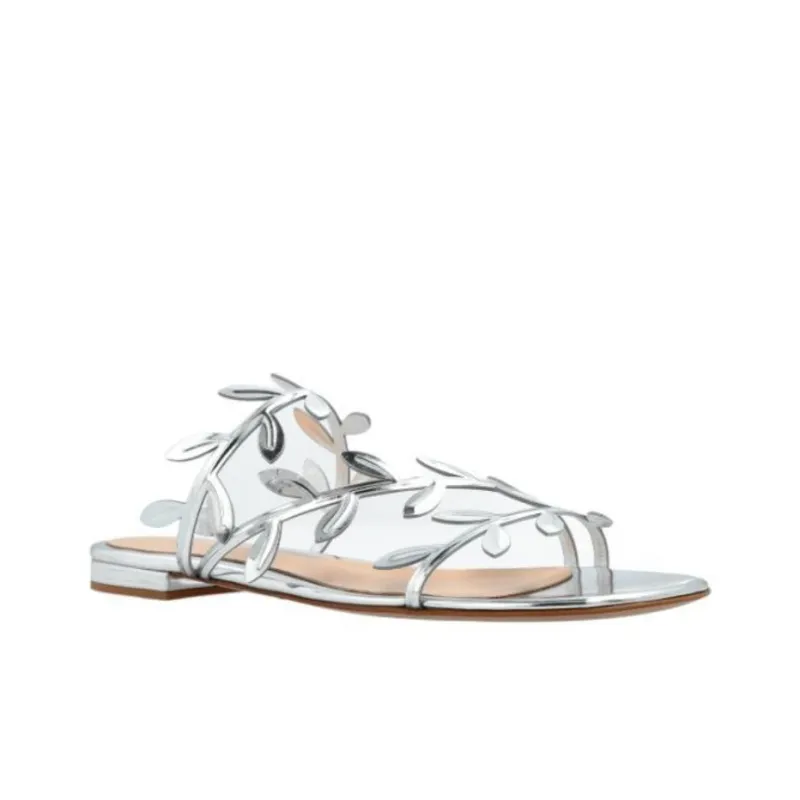 GIANVITO ROSSI Slide Slippers Women's Silver-2