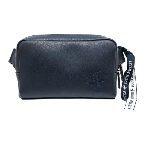 BEVERLY HILLS POLO CLUB PU One Shoulder Crossbody Fanny Pack Men's Dark Marine Blue