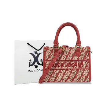 MACK JODAER Microfiber Synthetic Leather Handbag Medium Size Women's China Red