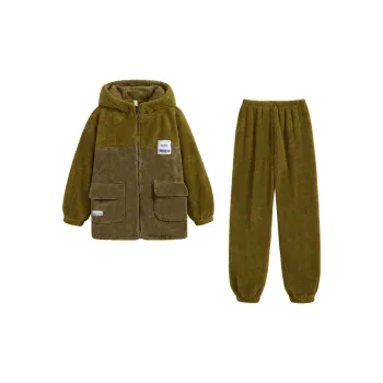 QINZUIMAO Pajama Set Women's Olive Green