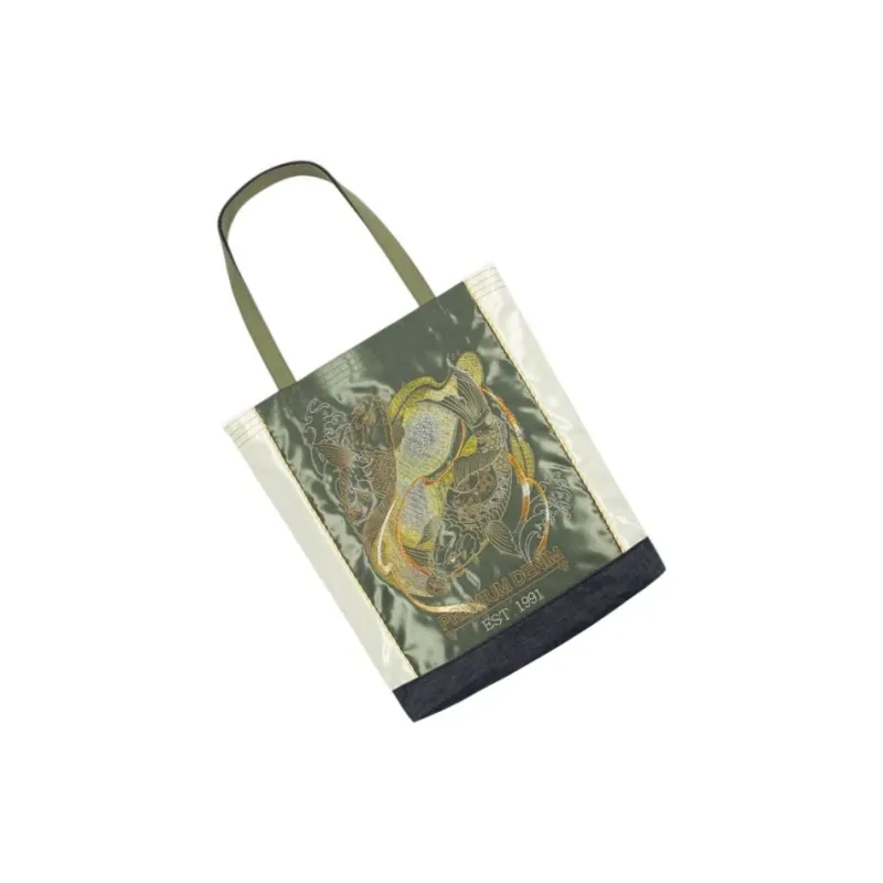 EVISU Canvas Bag Handbag Shoulder Bag Regular Men's Green-1