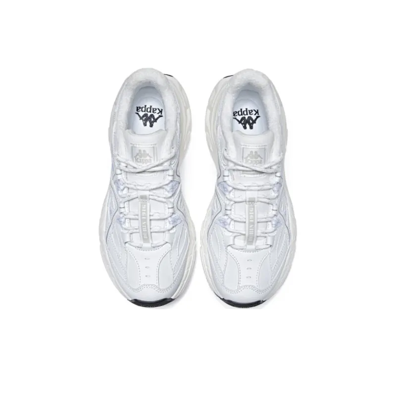 Kappa Anti Slip Wear Resistant Low Top Chunky Sneakers Unisex White Gray-4