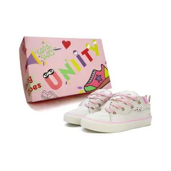 UNIITY Skateboard Shoes Women's Low Top White Bunny