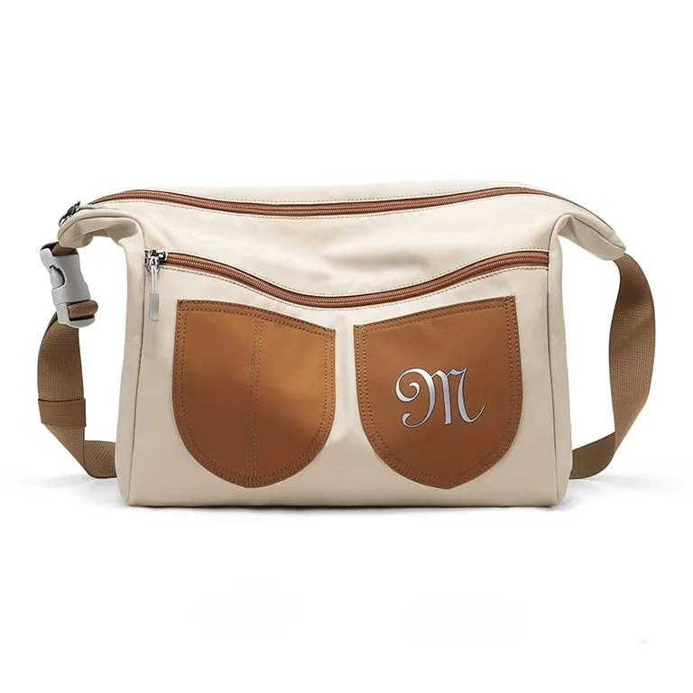 MashaLanti Nylon Fabric Crossbody Bags Shoulder Bags Unisex Apricot-1
