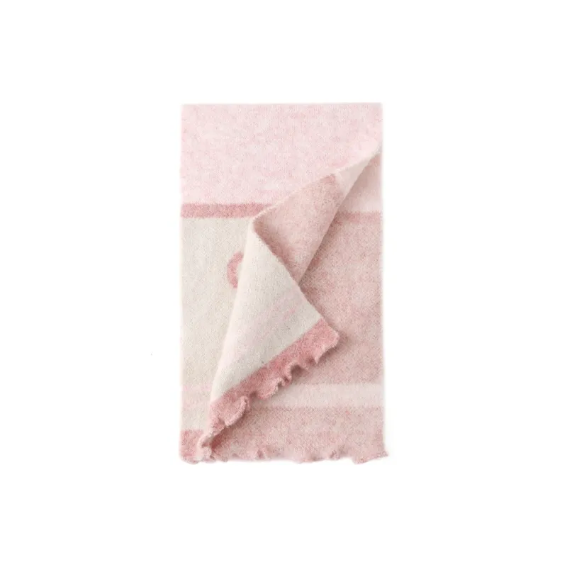 FREE RABBITⅡ Fall And Winter Ambiance Enhancing Warm Versatile Stripes Lace Trim Scarf Unisex-3