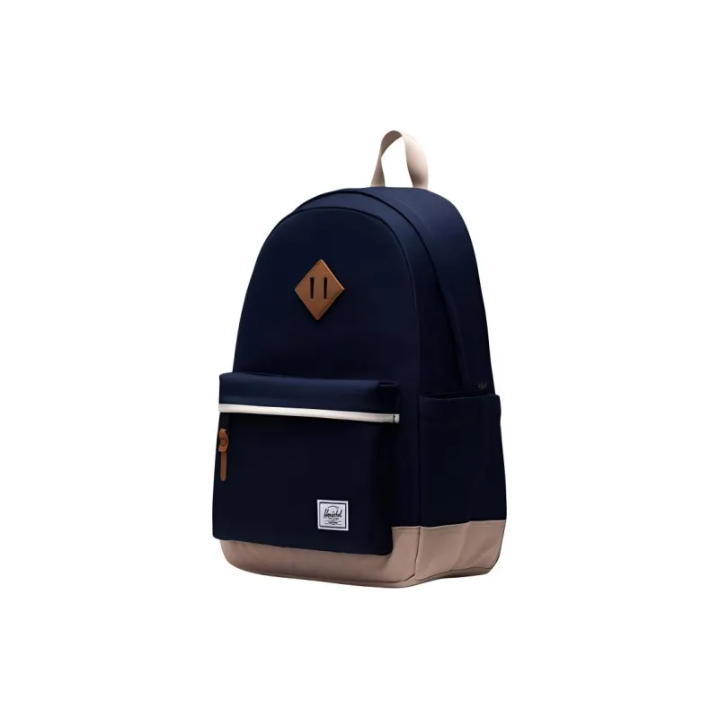 Herschel Recycled Material Backpack Regular Unisex Navy Blue With Light Brown-1