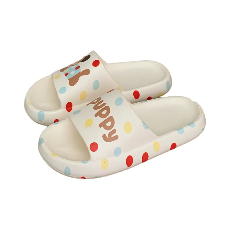 Thin Strips Home Slippers Unisex, White-0