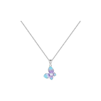 Heart Grass S925 Silver Necklaces Women's