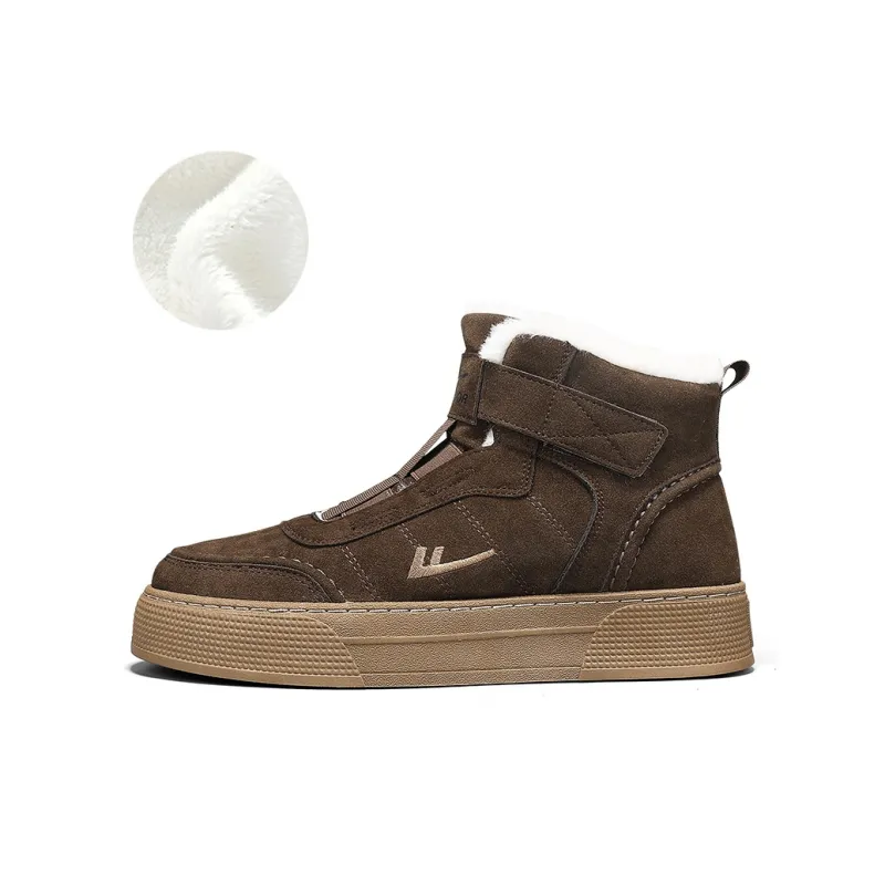 Warrior Coverage Thermal Slip Resistant Abrasion Resistant Height Increasing High Top Skateboard Shoes Men's Brown-1