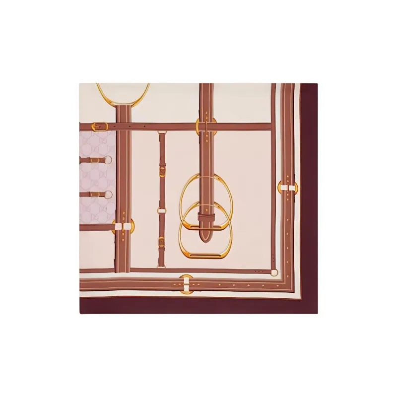 GUCCI Silk Silk Scarves Unisex Beige-1
