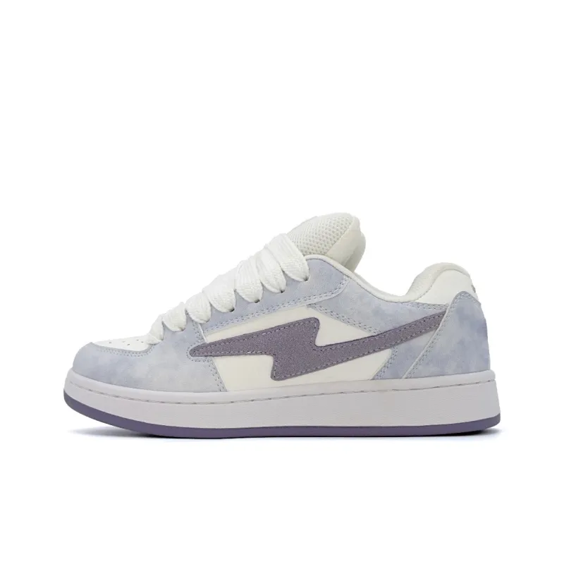 MXGM Warm Anti Slip And Wear Resistant Lightweight Height Increasing Low Top Skateboard Shoes Women's Lavender-0