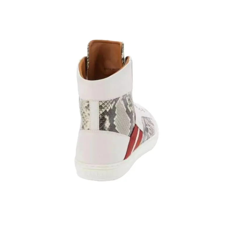 BALLY High Top Skateboard Shoes Men's White-3
