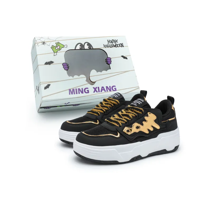Singing Wear-Resistant Lightweight Height Increasing Low-Top Skateboard Shoes Unisex-14