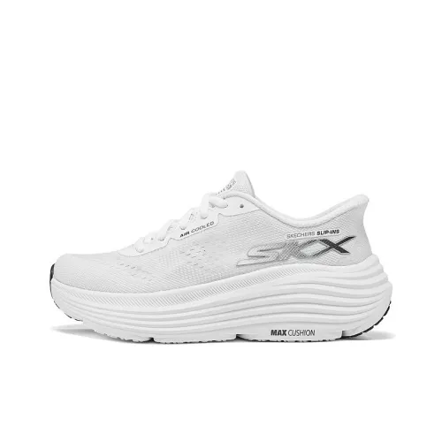 Skechers WOMEN'S GO Series Wear Resistant Low Top Running Shoes Women's White Black