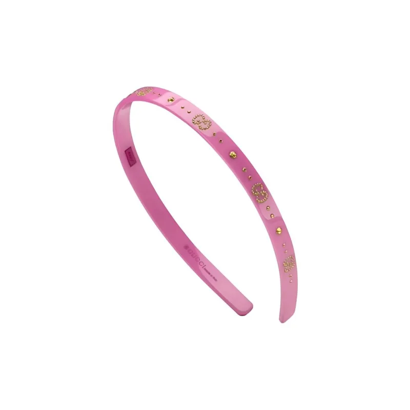 GUCCI Faux Crystal Headbands Women's Pink-1