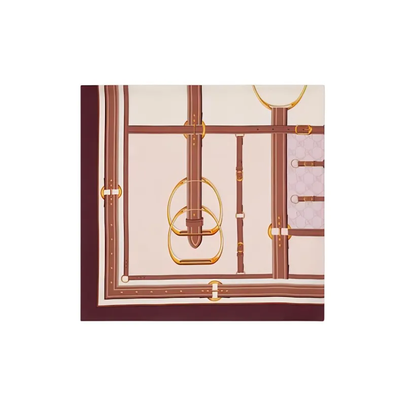 GUCCI Silk Silk Scarves Unisex Beige-2