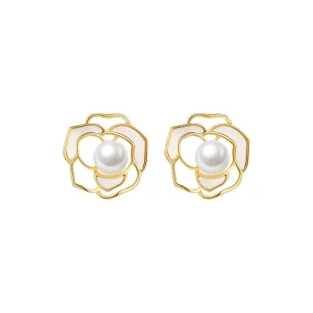 DOWER&HALL Freshwater Pearl Stud Earrings Women's