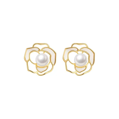 DOWER&HALL Freshwater Pearl Stud Earrings Women's