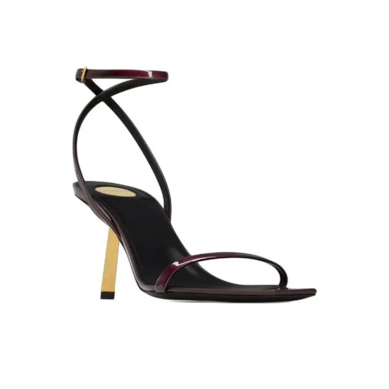 SAINT LAURENT Lee Strap Sandals 7.5cm Women's Ice Chestnut-2