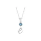 Plain Chain+Pendant+Crystal Diamond Blue+Letter E