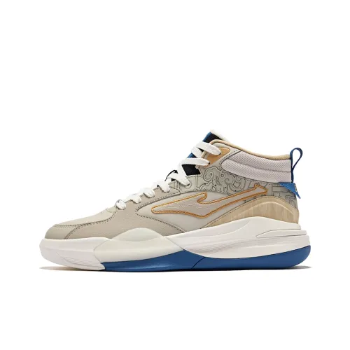 Erke Tang Palace Night Garden 3V2 Anti-Slip Wear-Resistant High-Top Skateboard Shoes Men's Beige Blue Brown