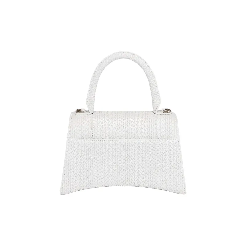 Balenciaga Hourglass Leather Hourglass Bag Shoulder Bag Crossbody Bag Handbag Small Size Women's White-3