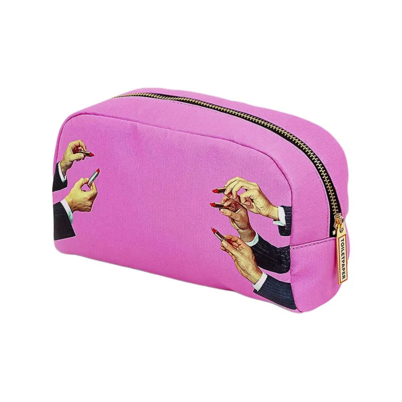 SELETTI Lipstick Print Makeup Bag-1