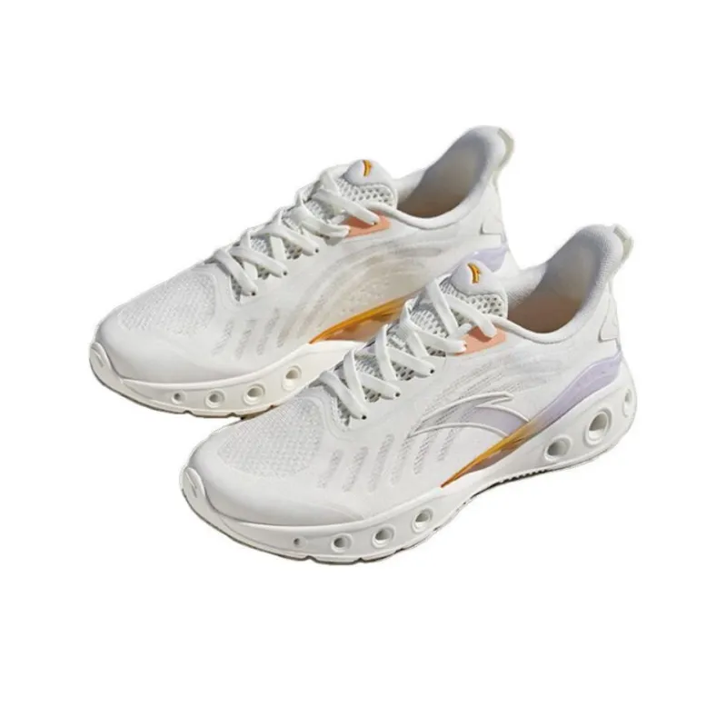 Anta Anti Slip Wear Resistant Low Top Energy Ring Technology Running Shoes Women's White-2