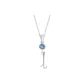 Plain Chain+Pendant+Crystal Diamond Blue+Letter L