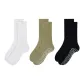 [3 Pack]White+Olive Green+Black