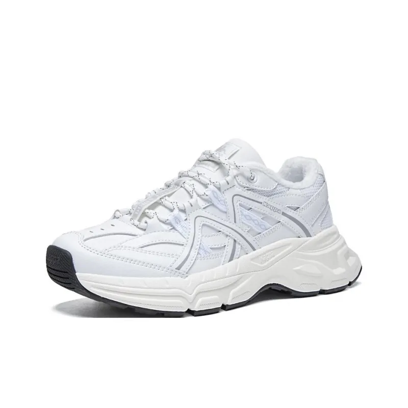 Kappa Anti Slip Wear Resistant Low Top Chunky Sneakers Unisex White Gray-3