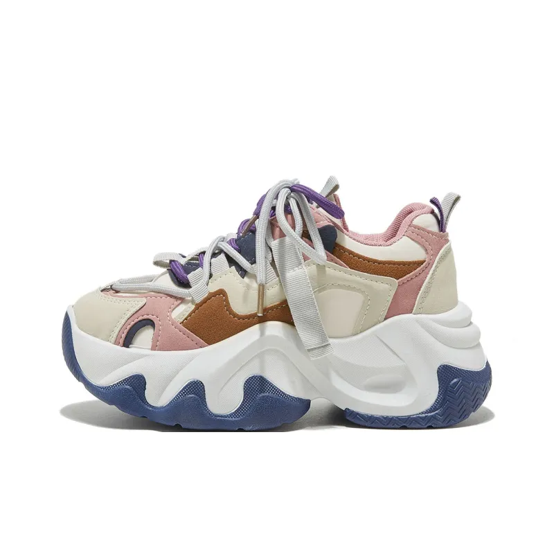 VICTORIA&VERA Chunky Sneakers Women's Low Top Purple/Pink-0