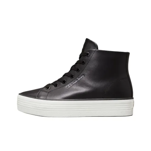 calvin grande KLEIN High-Top Skateboard Shoes Women's Black