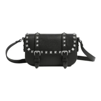 Valentino ROCKSTUD Grained Calfskin Crossbody Bag Shoulder Bag Mini Unisex Black