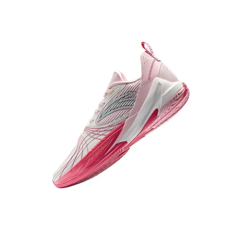 Anta Speed Decision 6 Anti Slip And Wear Resistant Breathable Low Top Basketball Shoes Men's Pink White-2
