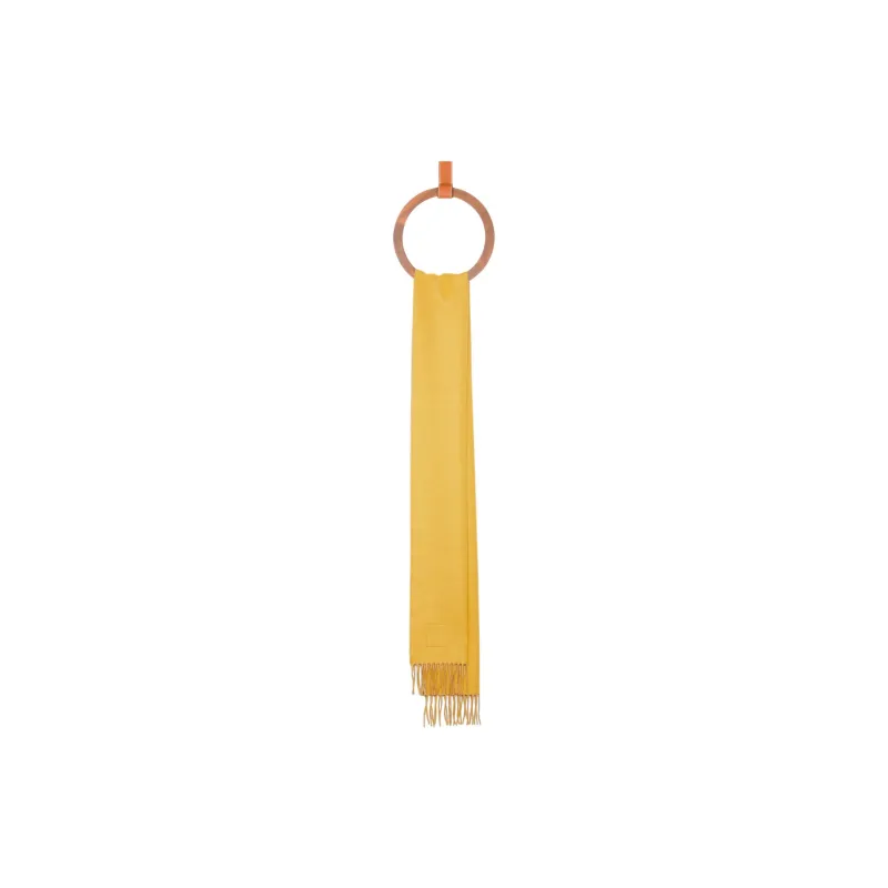 LOEWE Wool Cashmere Knit Scarves Unisex Beige/Yellow-1
