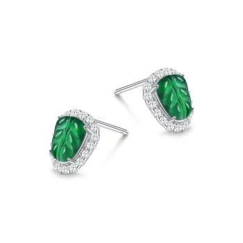 CHAOHONGJI Ice Glutinous Jadeite Stud Earrings Women's