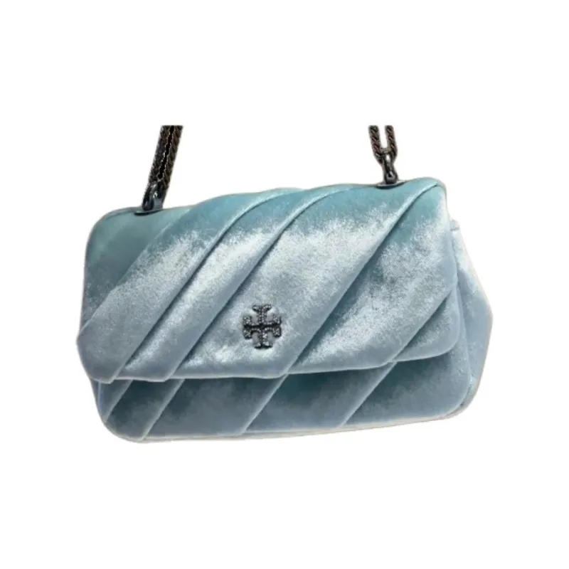 TORY BURCH Kira Draped Velvet Mini Flap Bag Mist-0