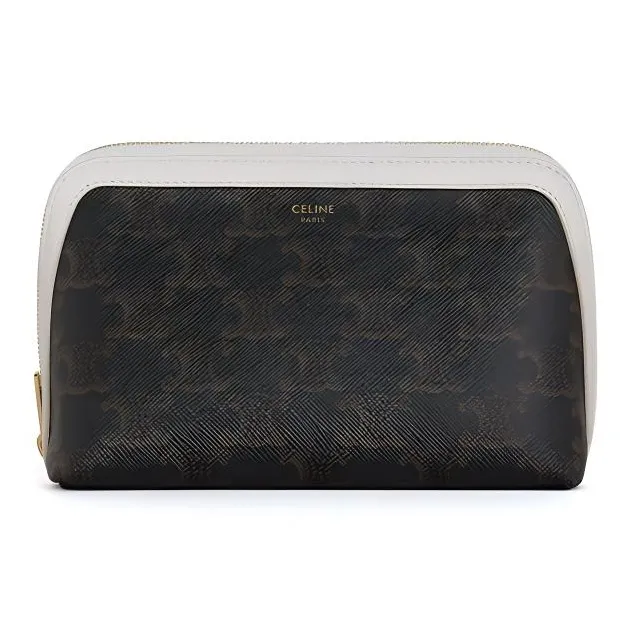 CELINE Sheepskin Chain Bag, Shoulder Bag, Crossbody Bag, Clutch Women's White, Tawny-0